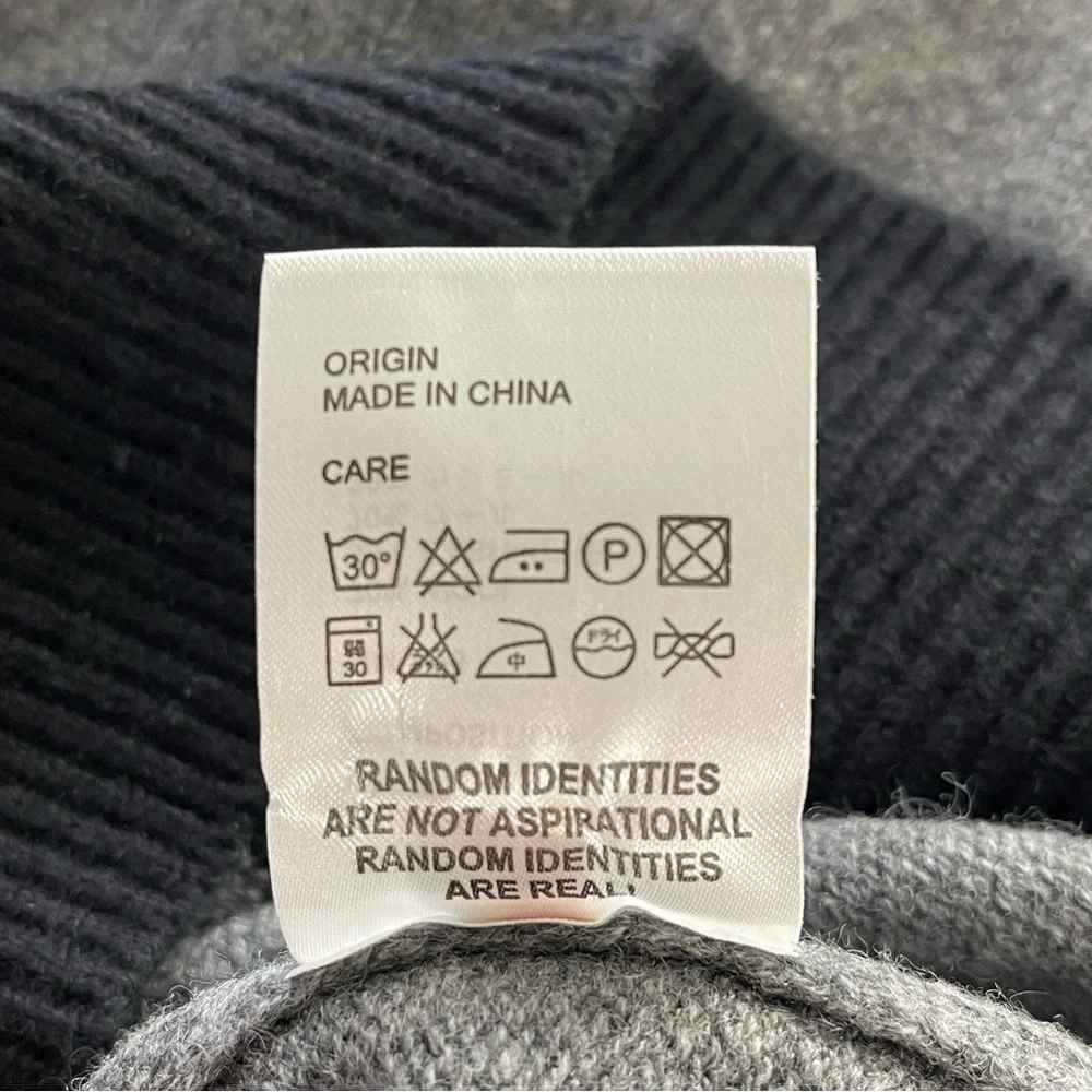 Random Identities Wool Cashmere Blend Crew Neck Gray Sweater Size Medium